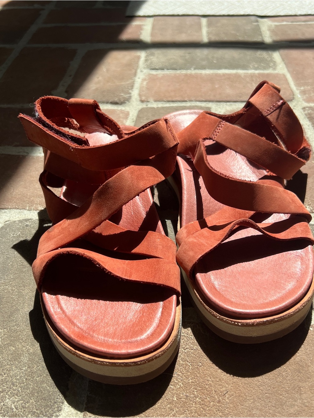 Merrell Rust Suede Strappy Platform Sandals